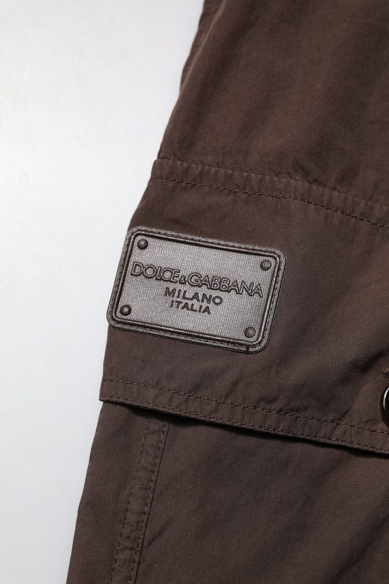 Pantalon jogging cargo en coton brun Dolce &amp; Gabbana pour homme