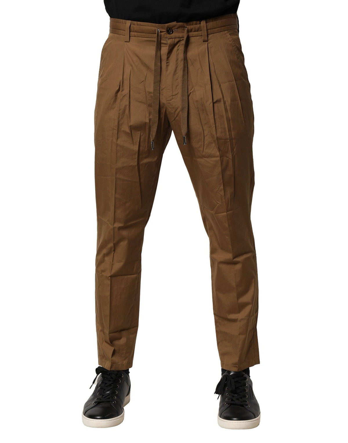 Pantalon chino en coton brun taille mi-hauteur pour homme de Dolce &amp; Gabbana