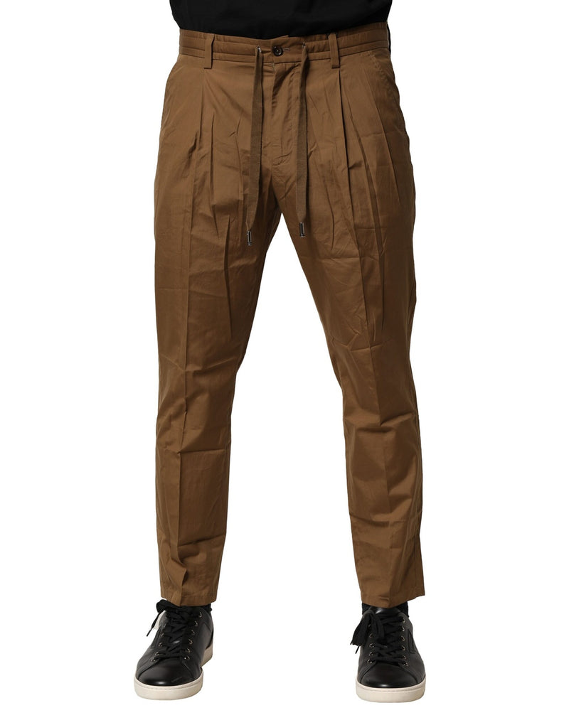 Pantalon chino en coton brun taille mi-hauteur pour homme de Dolce &amp; Gabbana