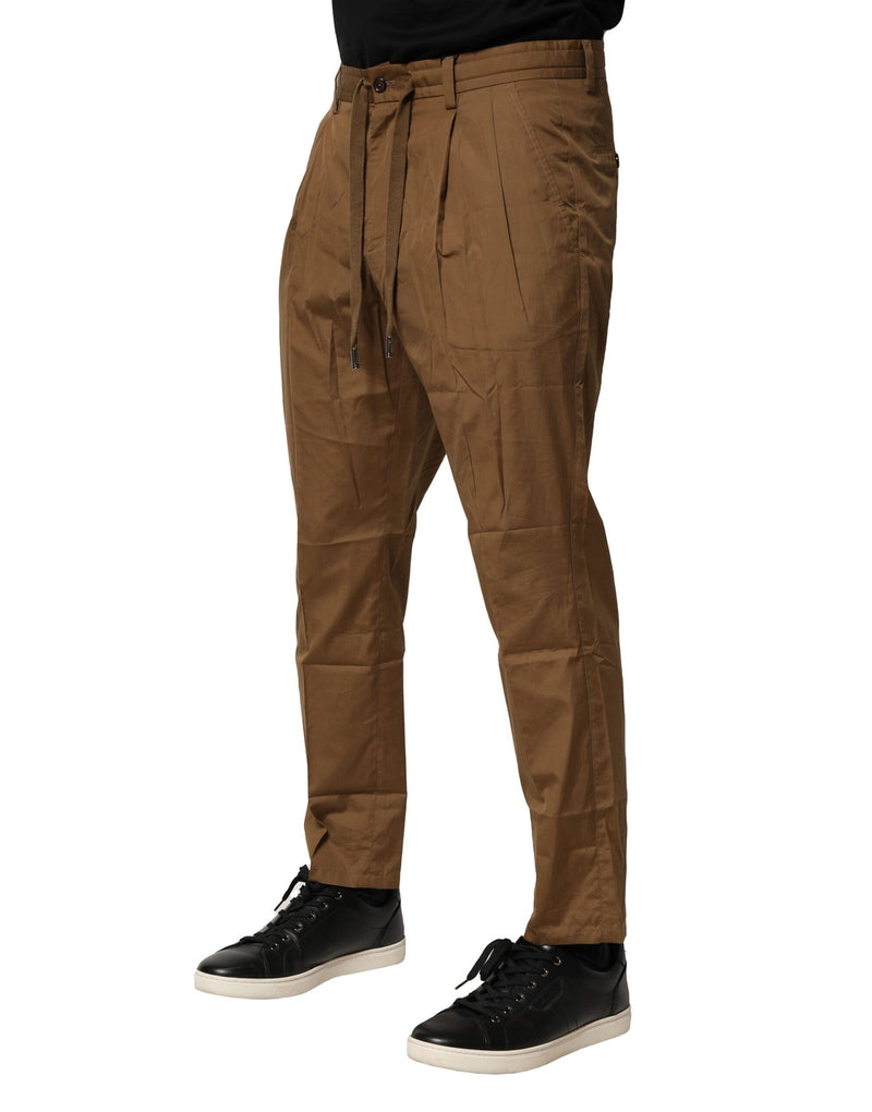 Pantalon chino en coton brun taille mi-hauteur pour homme de Dolce &amp; Gabbana