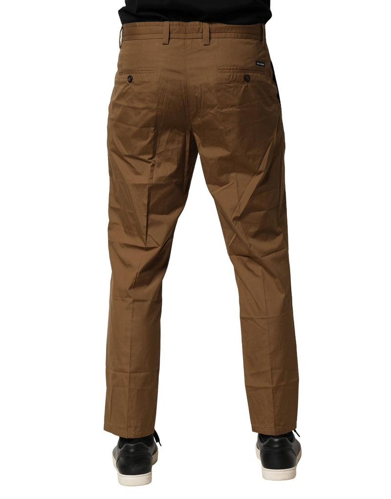 Pantalon chino en coton brun taille mi-hauteur pour homme de Dolce &amp; Gabbana