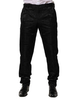 Pantalon-robe en coton noir avec couronne DG de Dolce &amp; Gabbana