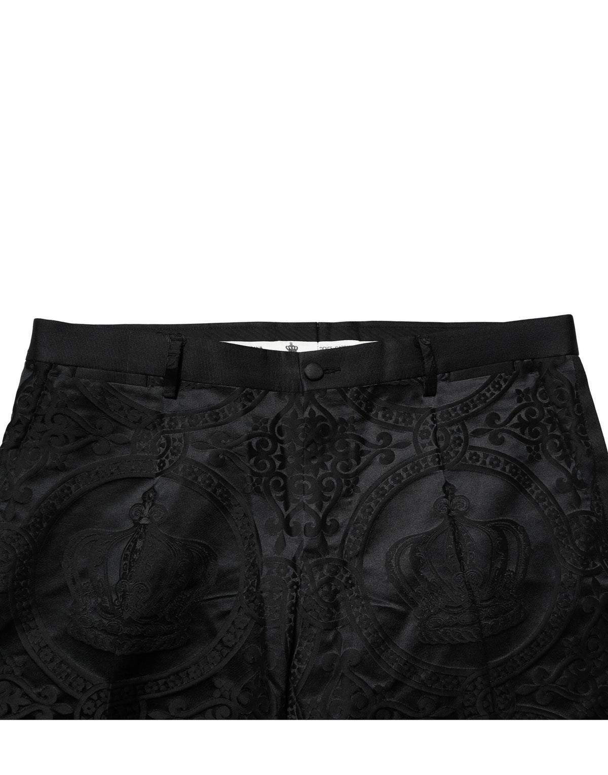 Pantalon-robe en coton noir avec couronne DG de Dolce &amp; Gabbana