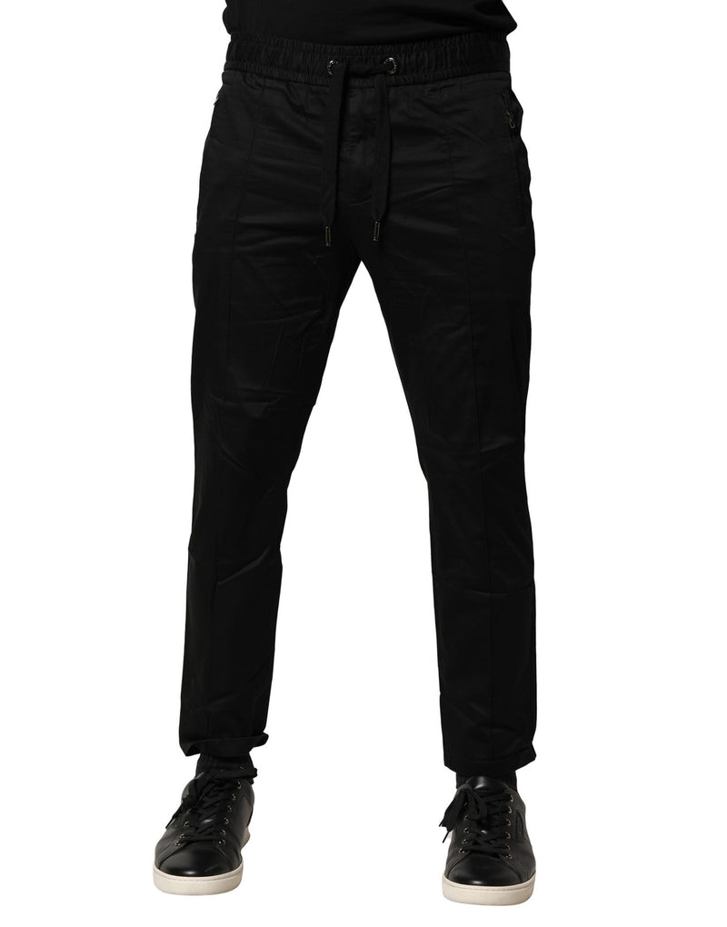 Pantalon de jogging noir en coton taille mi-hauteur de Dolce &amp; Gabbana