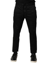 Pantalon de jogging noir en coton taille mi-hauteur de Dolce &amp; Gabbana