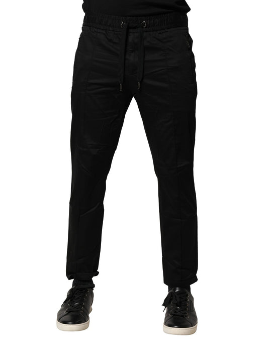 Pantalon de jogging noir en coton taille mi-hauteur de Dolce &amp; Gabbana