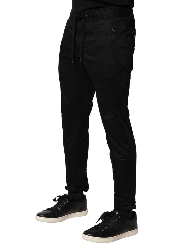 Pantalon de jogging noir en coton taille mi-hauteur de Dolce &amp; Gabbana