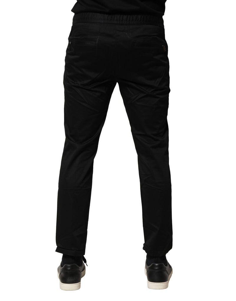 Pantalon de jogging noir en coton taille mi-hauteur de Dolce &amp; Gabbana