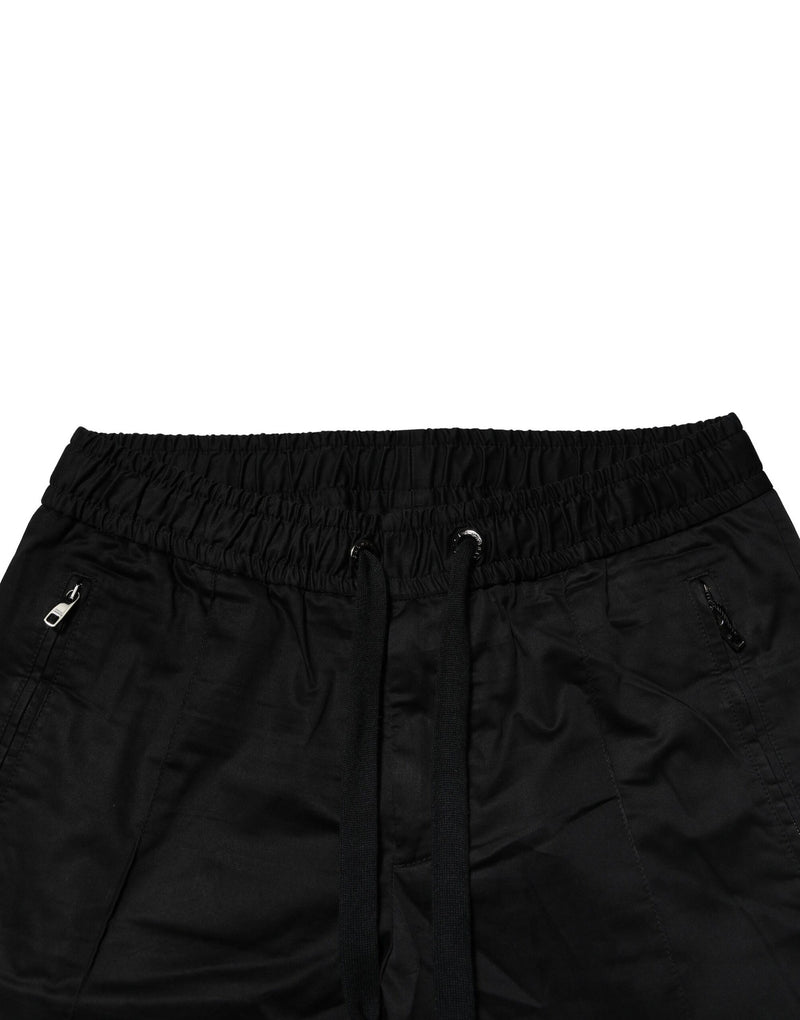 Pantalon de jogging noir en coton taille mi-hauteur de Dolce &amp; Gabbana