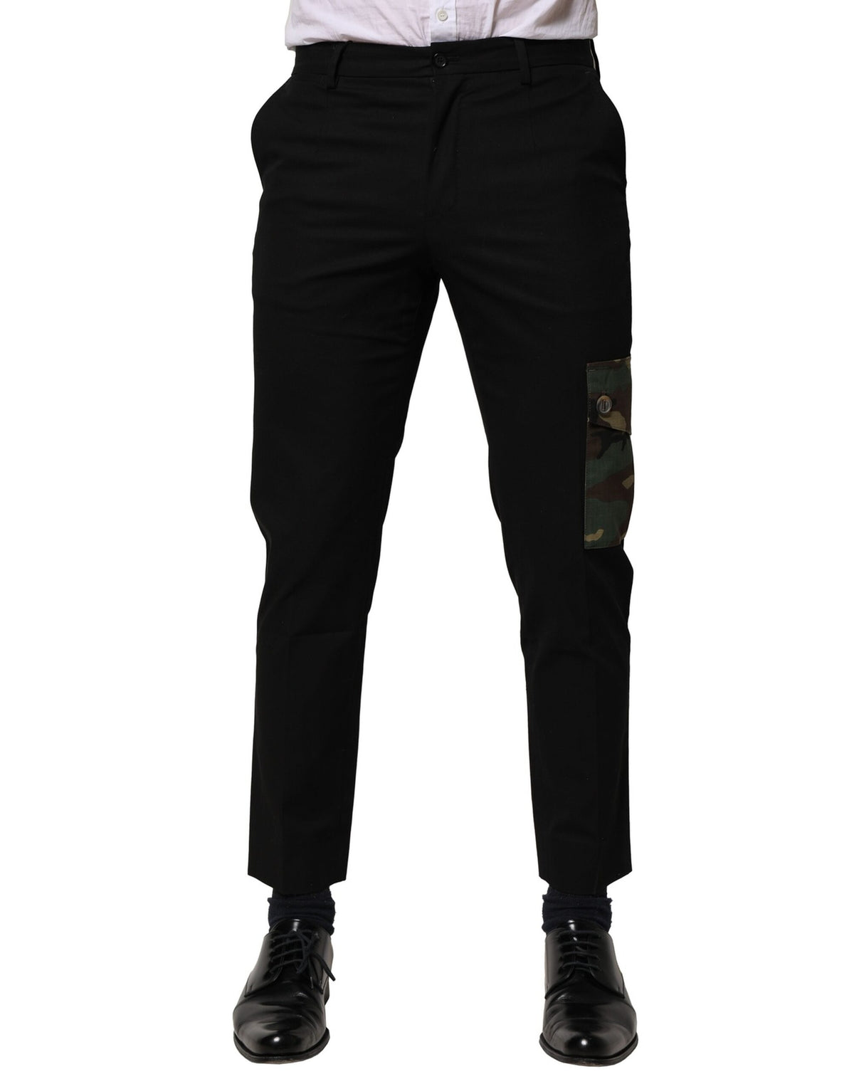 Pantalon cargo noir en coton Dolce &amp; Gabbana pour homme