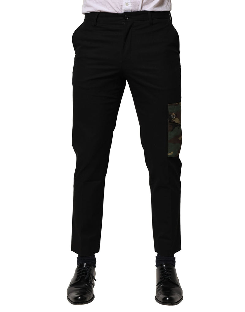 Dolce &amp; Gabbana zwarte katoenen cargobroek voor heren