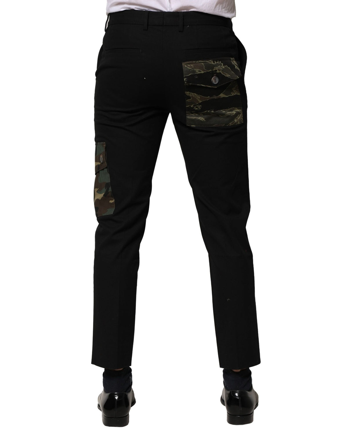 Pantalon cargo noir en coton Dolce &amp; Gabbana pour homme