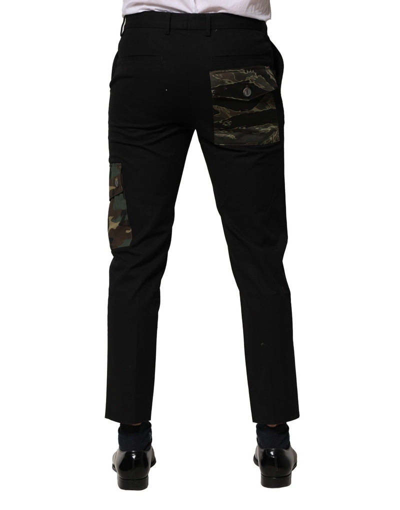 Dolce &amp; Gabbana zwarte katoenen cargobroek voor heren