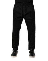 Pantalon de jogging noir en coton taille mi-hauteur de Dolce &amp; Gabbana