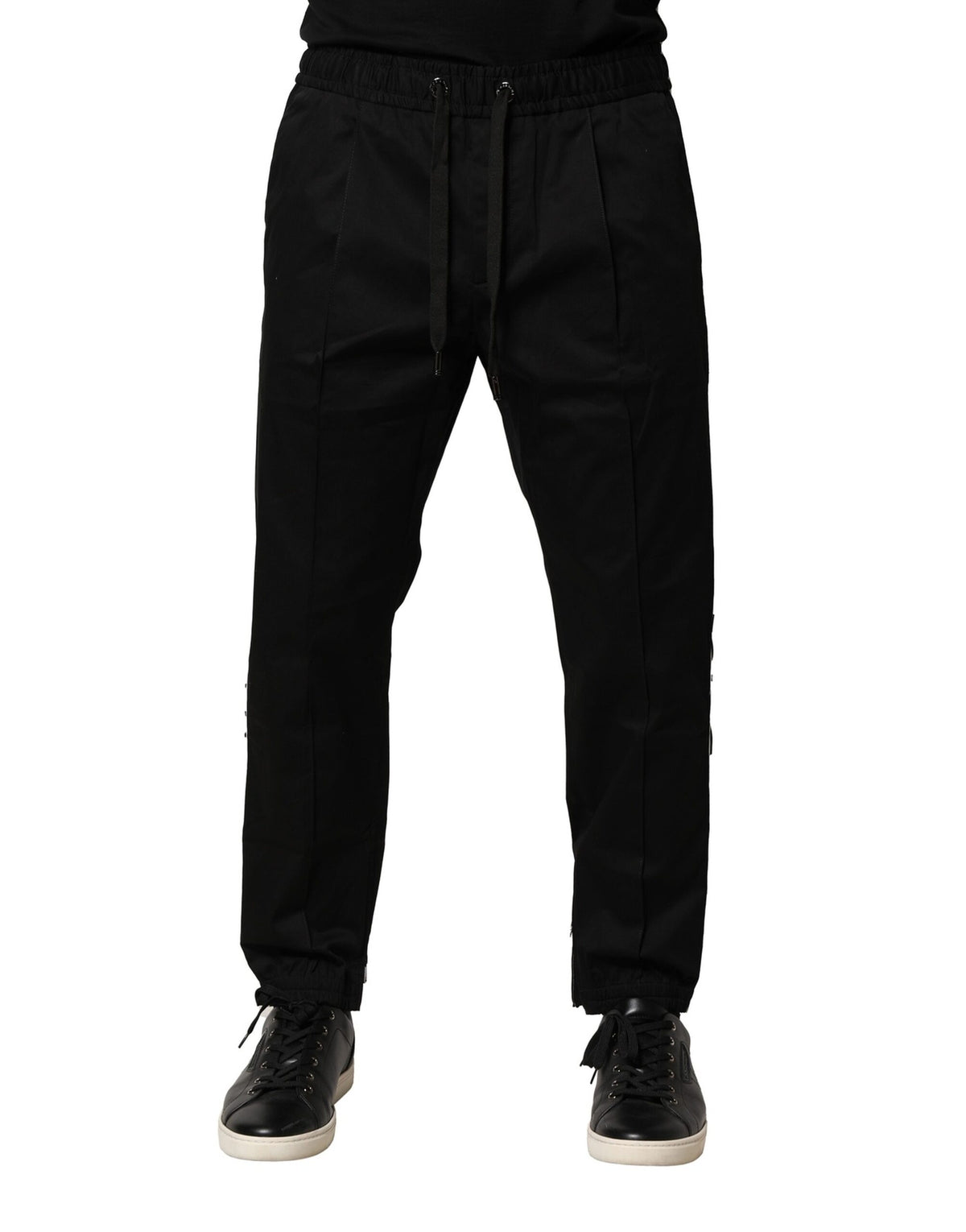 Pantalon de jogging noir en coton taille mi-hauteur de Dolce &amp; Gabbana