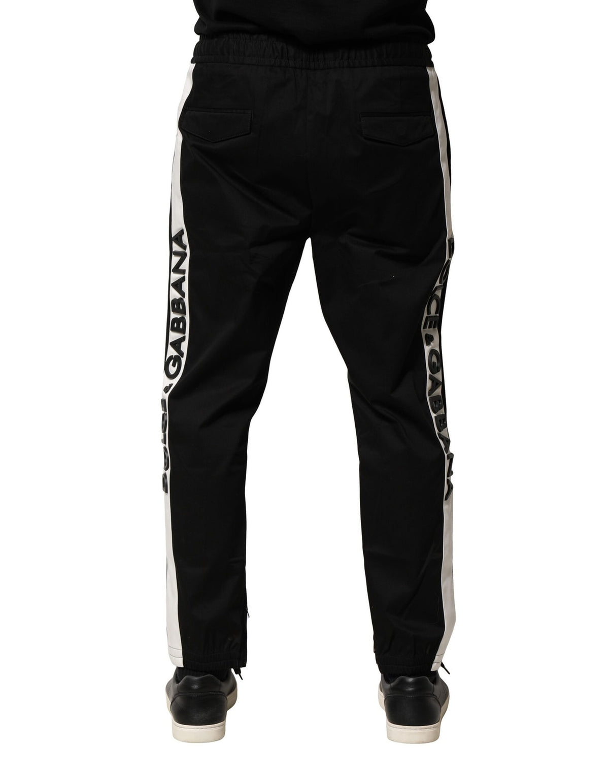 Pantalon de jogging noir en coton taille mi-hauteur de Dolce &amp; Gabbana