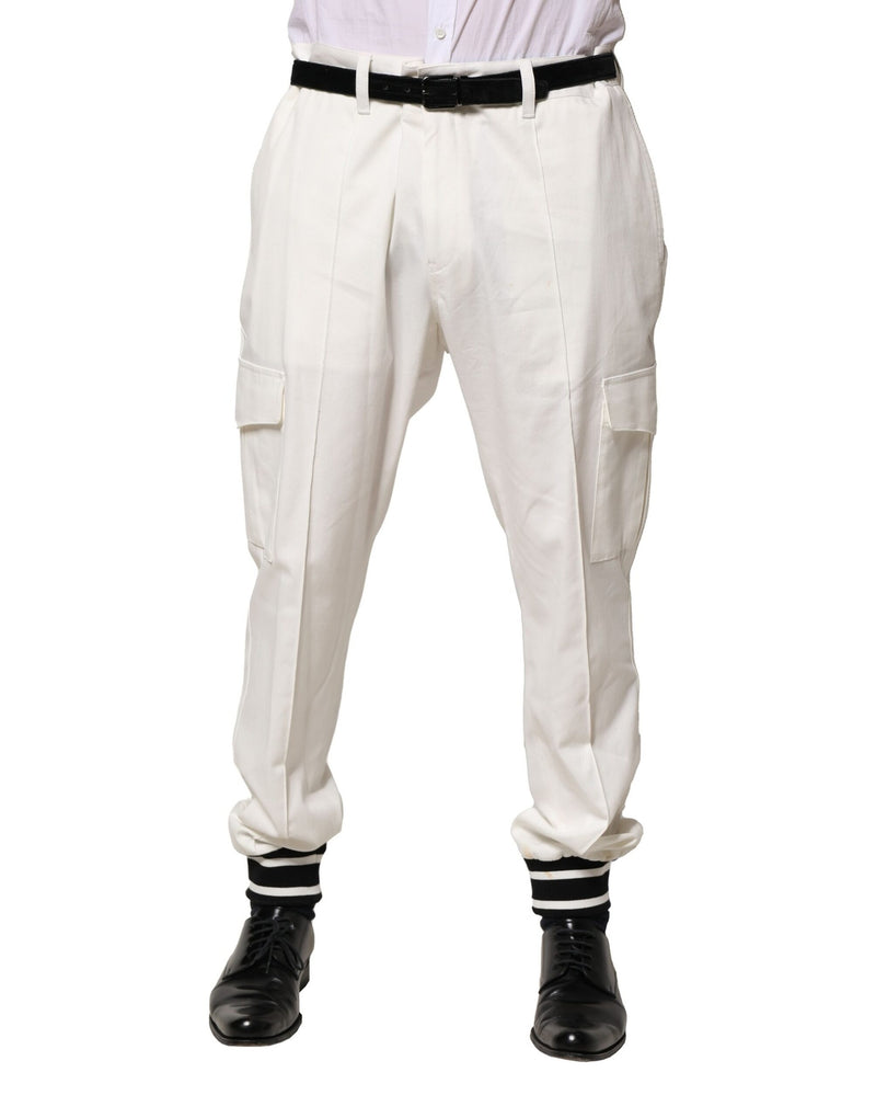Dolce &amp; Gabbana witte katoenen cargo joggingbroek voor heren