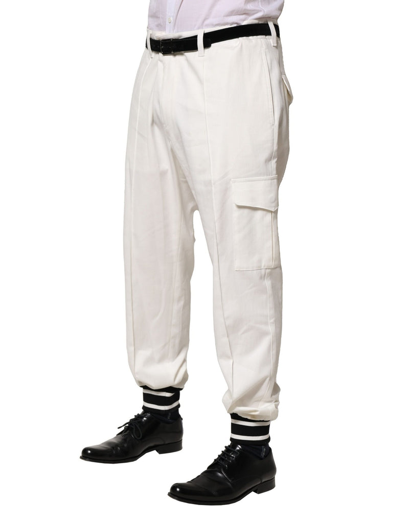 Dolce &amp; Gabbana witte katoenen cargo joggingbroek voor heren