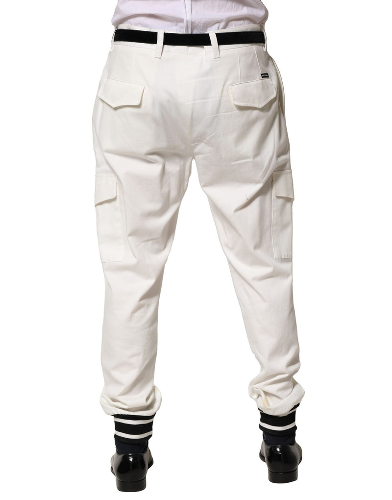 Dolce &amp; Gabbana witte katoenen cargo joggingbroek voor heren