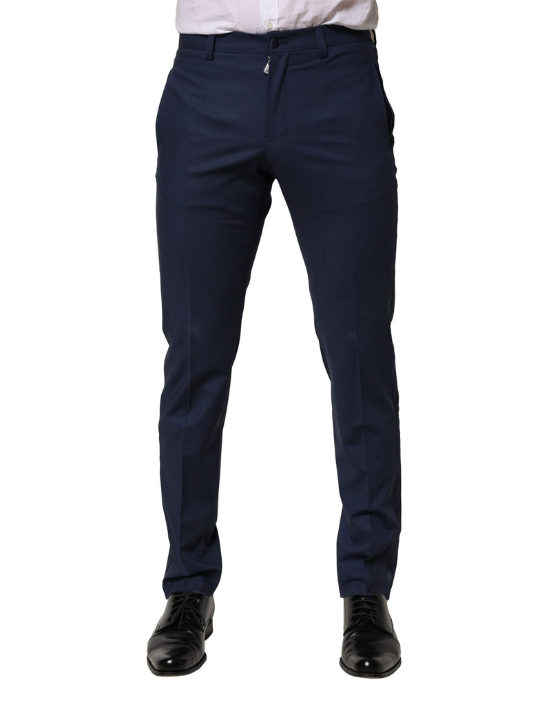 Dolce &amp; Gabbana donkerblauwe wollen pantalon voor formele gelegenheden