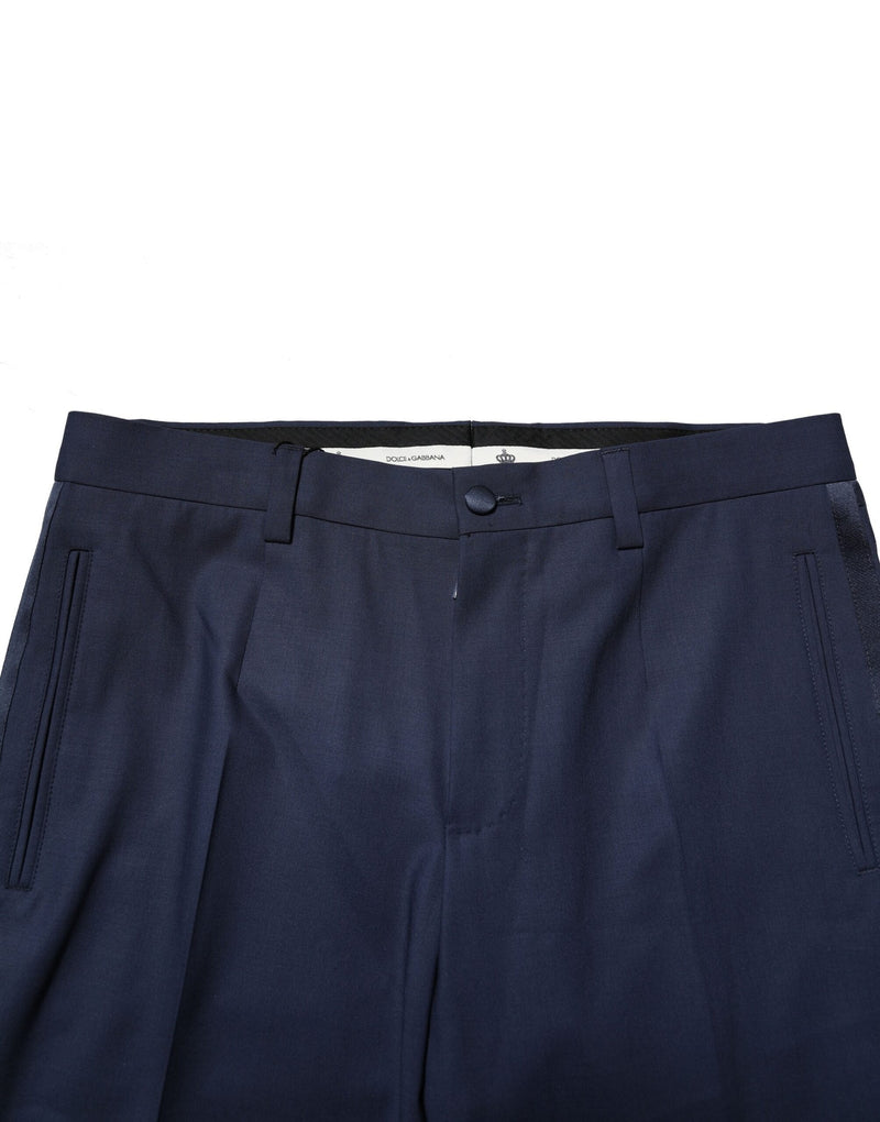 Dolce &amp; Gabbana donkerblauwe wollen pantalon voor formele gelegenheden