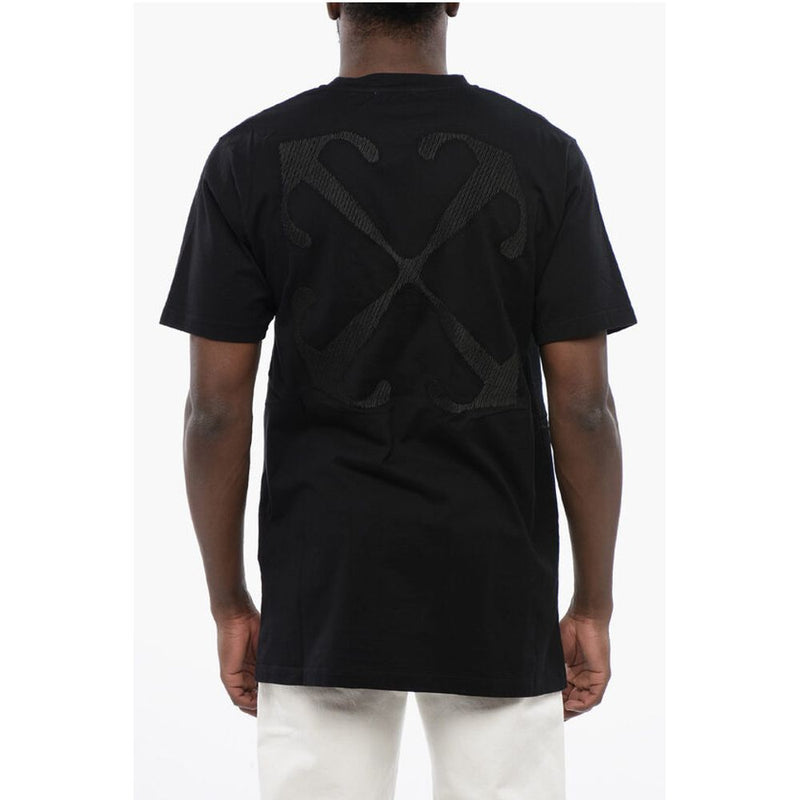 Off-White Zwart Katoenen ARROW T-shirt met ronde hals