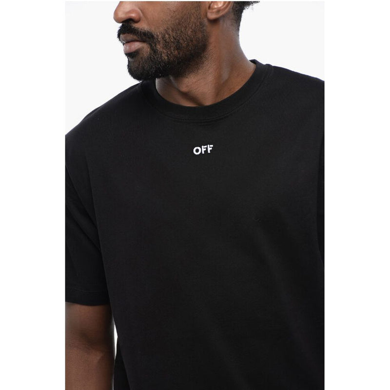 Off-White Zwart Katoenen ARROW T-shirt met ronde hals
