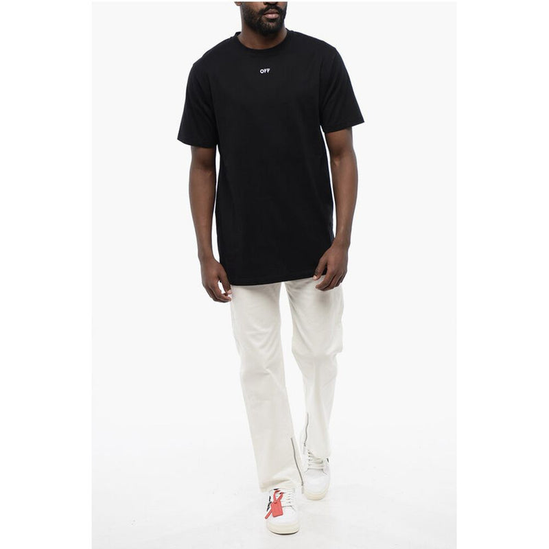 Off-White Zwart Katoenen ARROW T-shirt met ronde hals