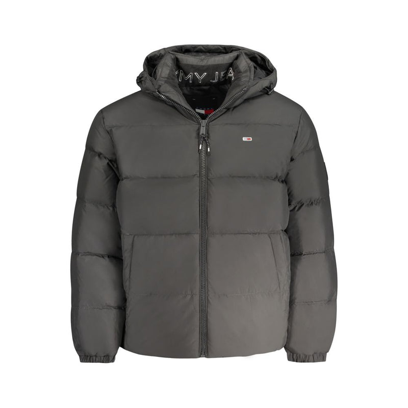 Tommy Hilfiger heren jas van gerecycled polyester in het zwart.