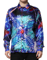 Chemise de détente décontractée en soie multicolore à imprimé de Dolce &amp; Gabbana