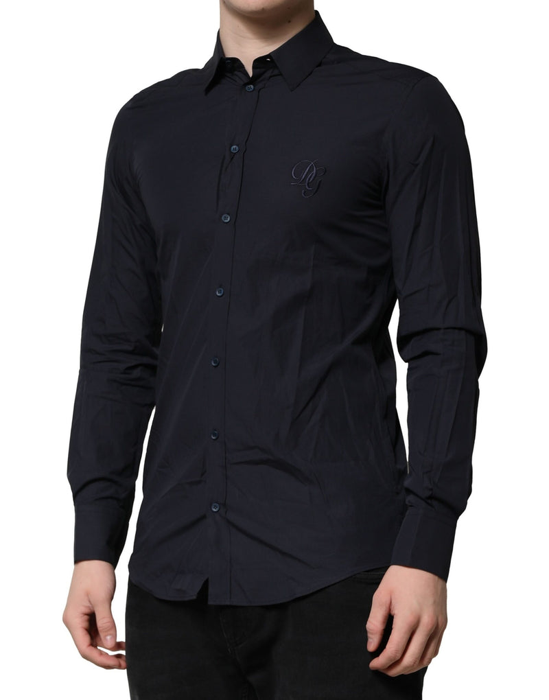 Dolce &amp; Gabbana donkerblauwe MARTINI katoenen overhemd voor heren