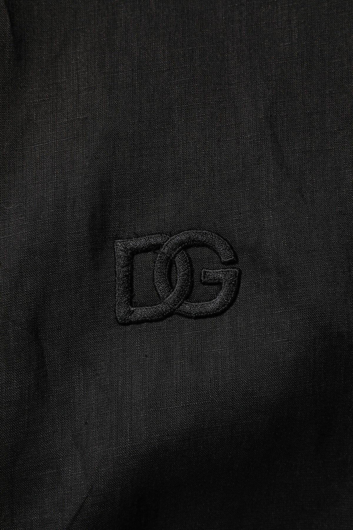 Chemise homme casual en lin noir à manches longues Dolce &amp; Gabbana