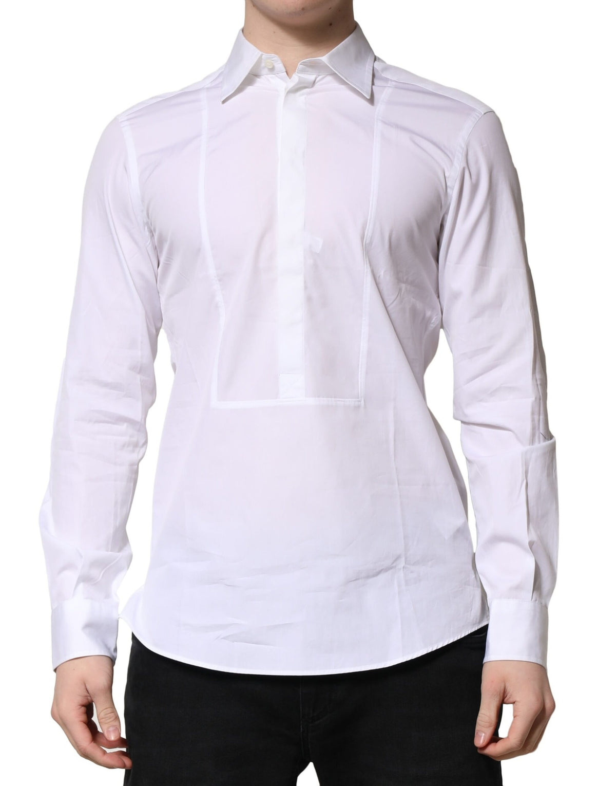 Chemise de ville pour homme en coton popeline blanche de Dolce &amp; Gabbana