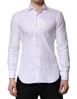 Chemise habillée blanche à manches longues et col boutonné de Barba Napoli