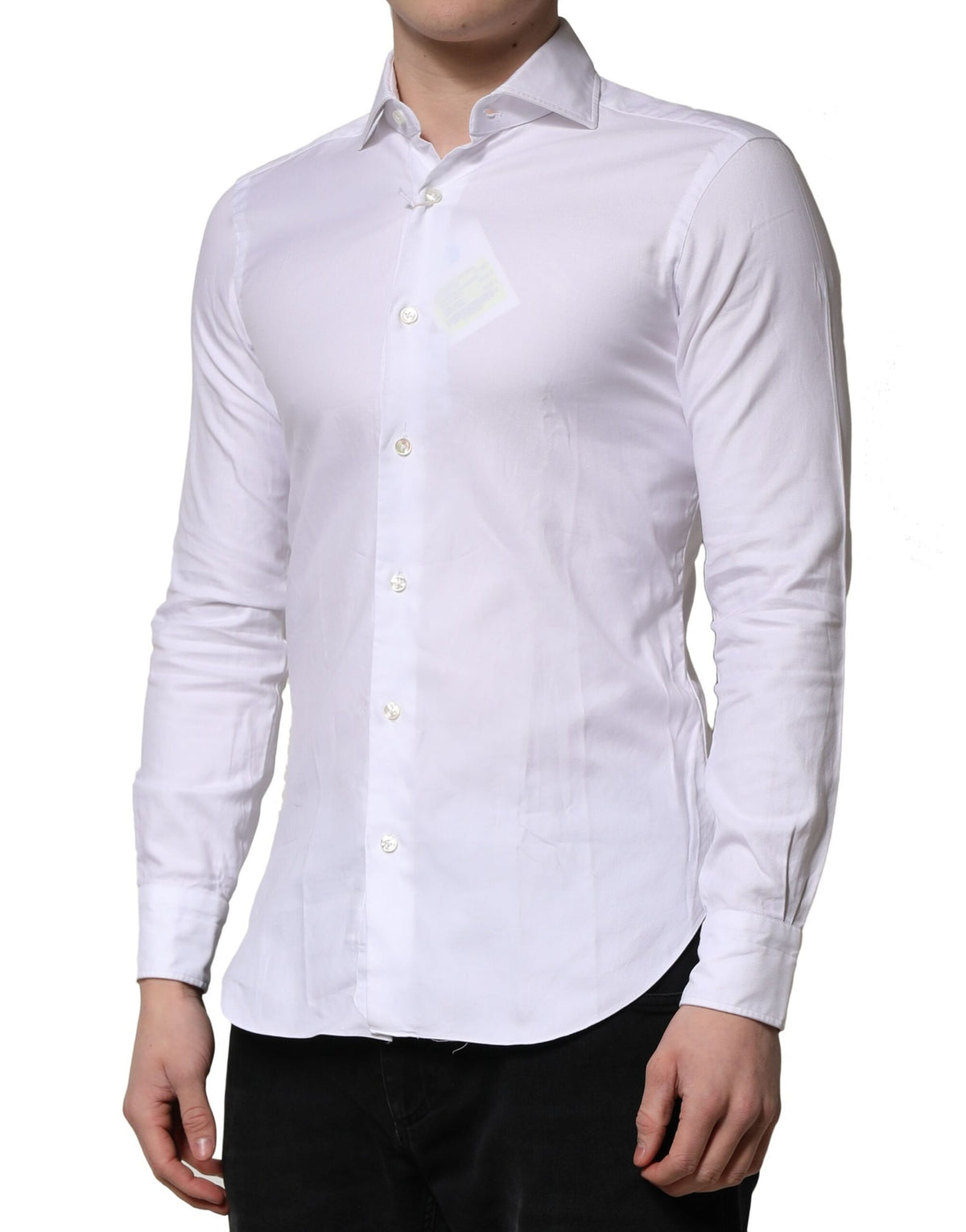 Chemise habillée blanche à manches longues et col boutonné de Barba Napoli