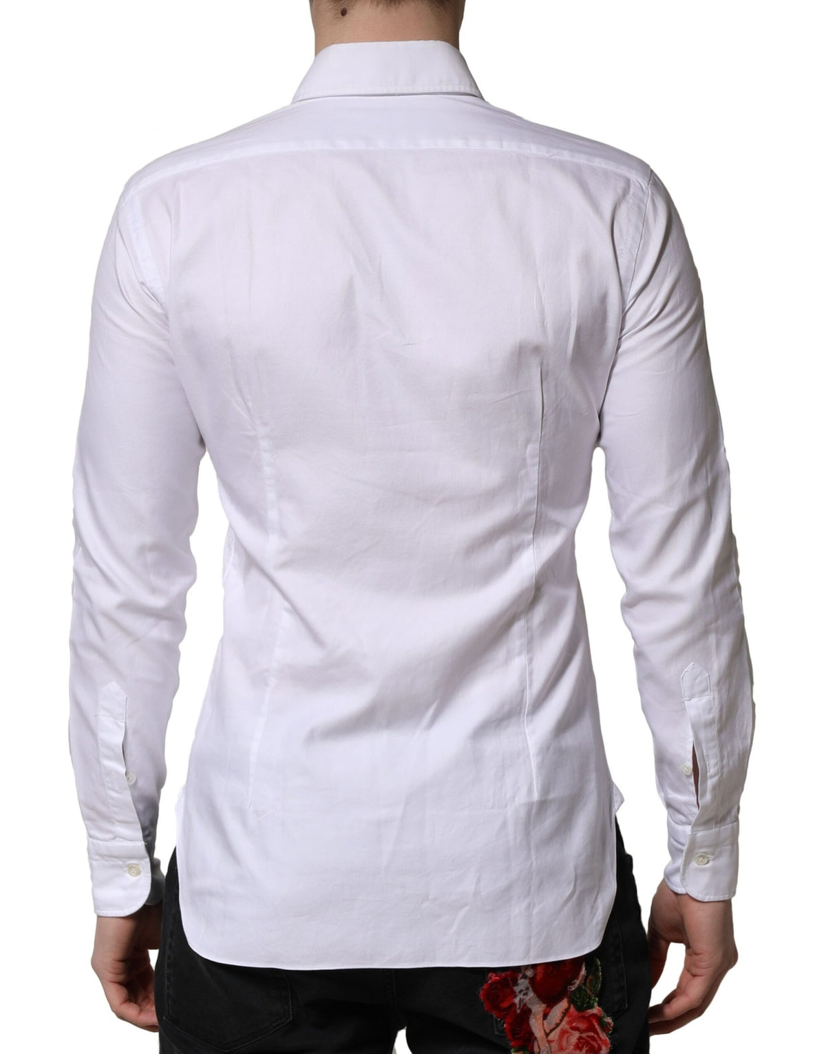 Chemise habillée blanche à manches longues et col boutonné de Barba Napoli