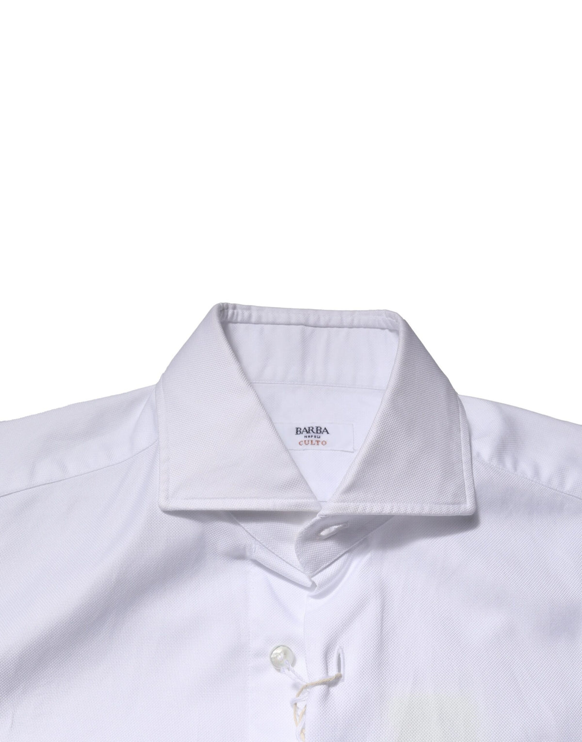 Chemise habillée blanche à manches longues et col boutonné de Barba Napoli