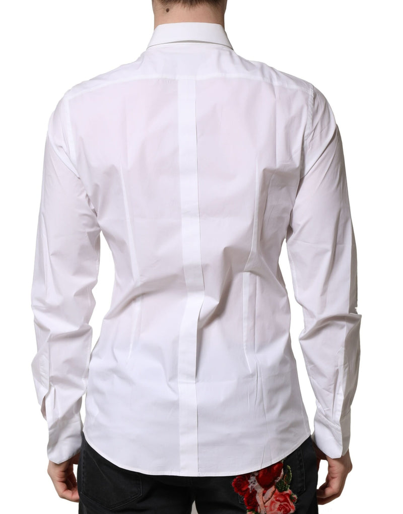 Chemise formelle blanche en coton à manches longues Dolce &amp; Gabbana