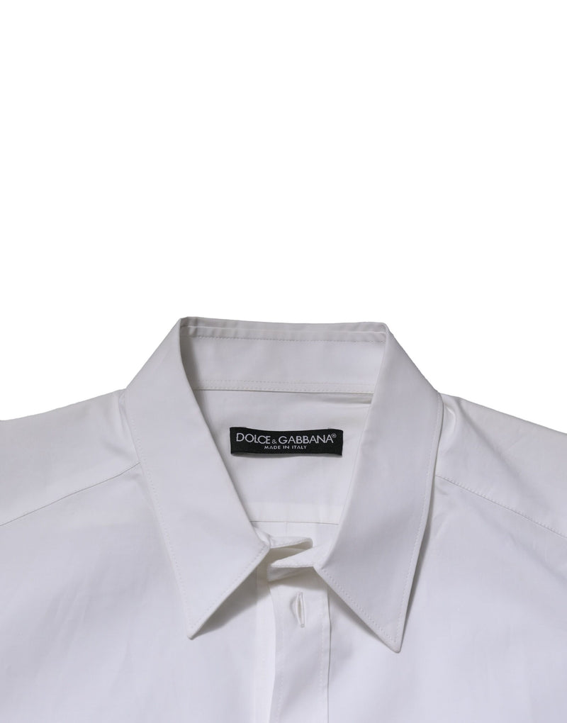 Chemise formelle blanche en coton à manches longues Dolce &amp; Gabbana