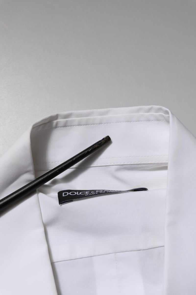 Chemise formelle blanche en coton à manches longues Dolce &amp; Gabbana