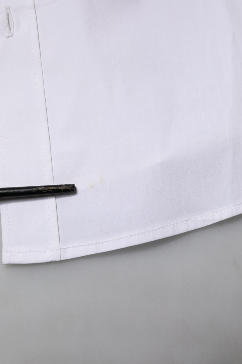 Chemise formelle blanche en coton à manches longues Dolce &amp; Gabbana