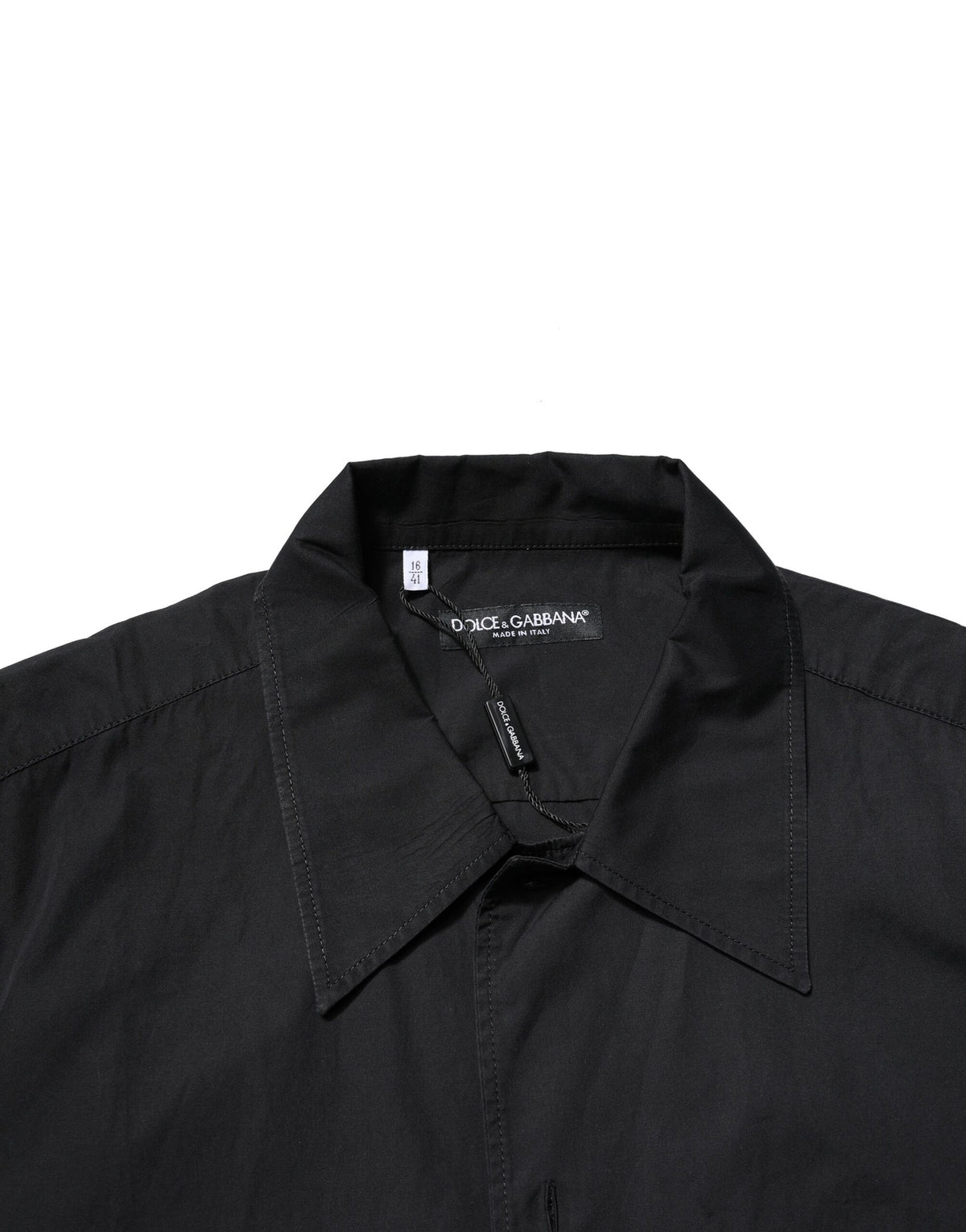 Chemise décontractée à manches courtes en coton noir à boutons de Dolce &amp; Gabbana