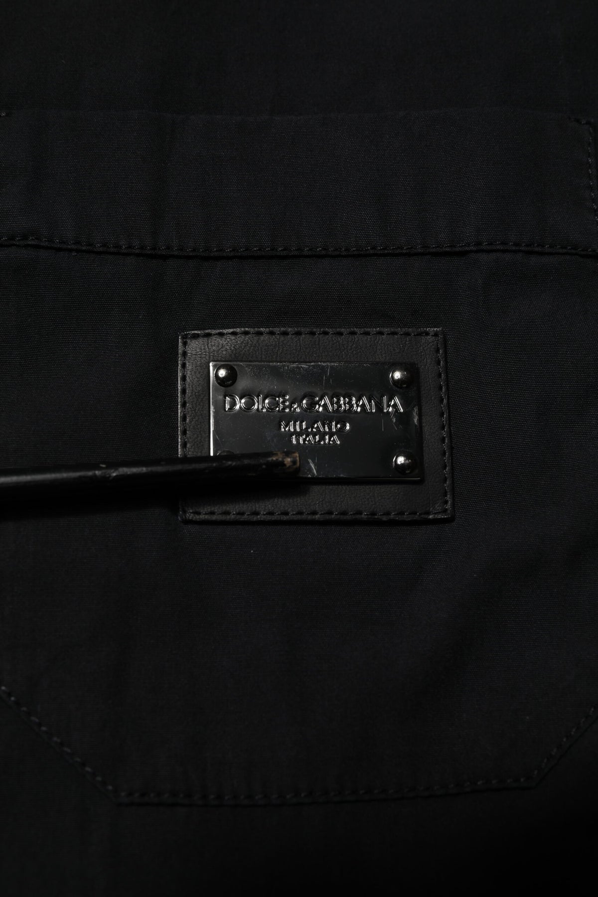 Chemise décontractée à manches courtes en coton noir à boutons de Dolce &amp; Gabbana