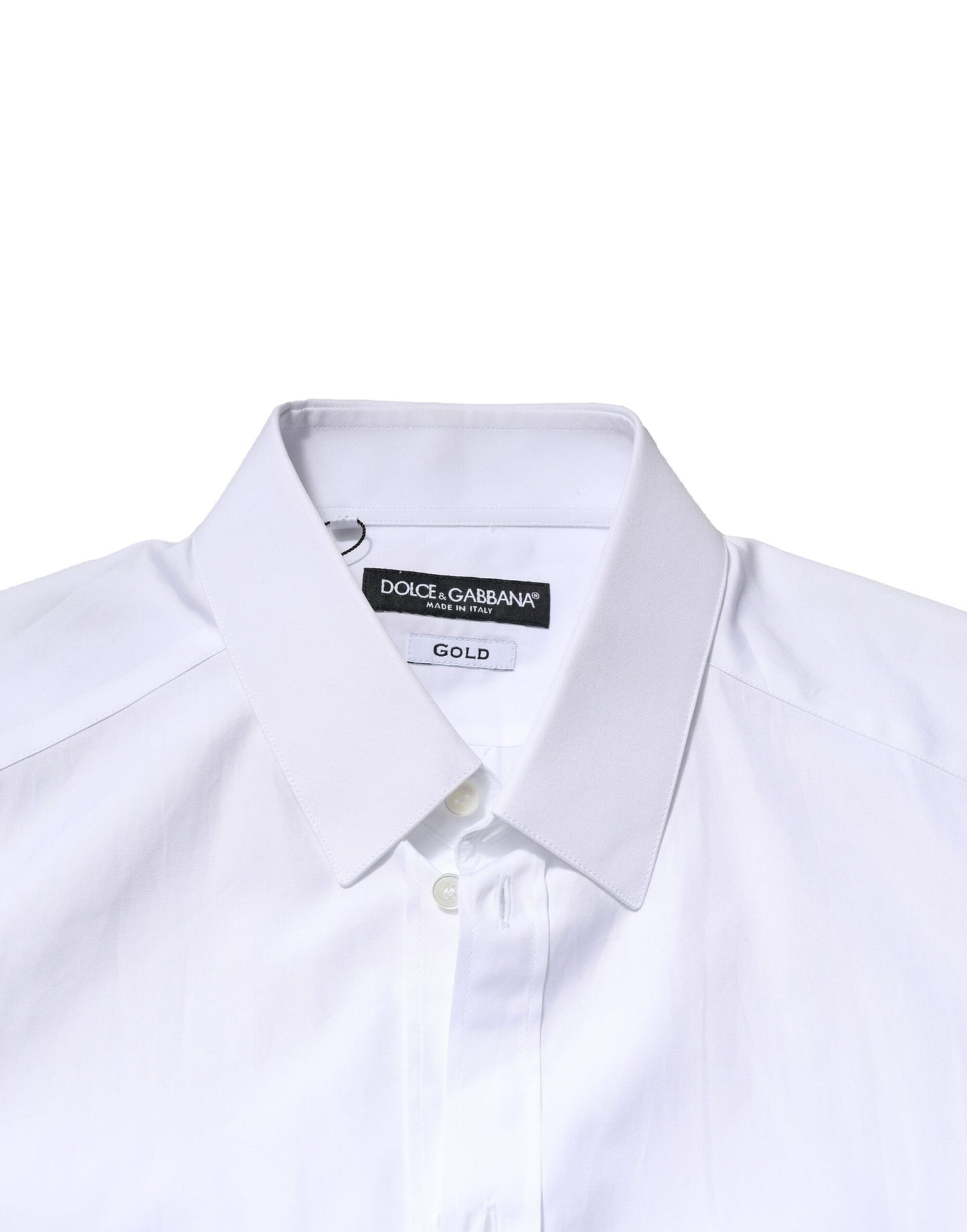 Dolce & Gabbana White GOLD Long Sleeves Men Dress Formal Shirt