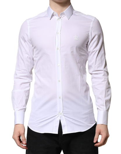 Dolce &amp; Gabbana wit GOUD langmachtig heren overhemd, formeel.