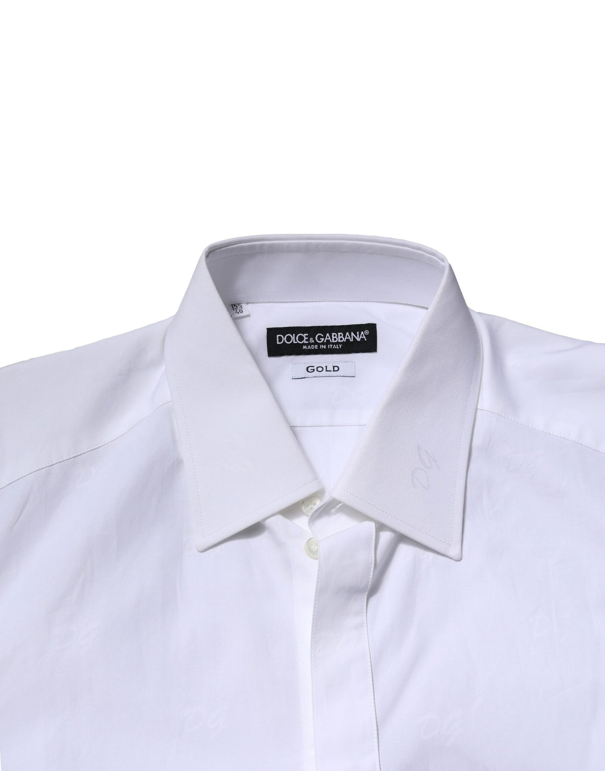 Chemise habillée à manches longues dorée et blanche Dolce &amp; Gabbana