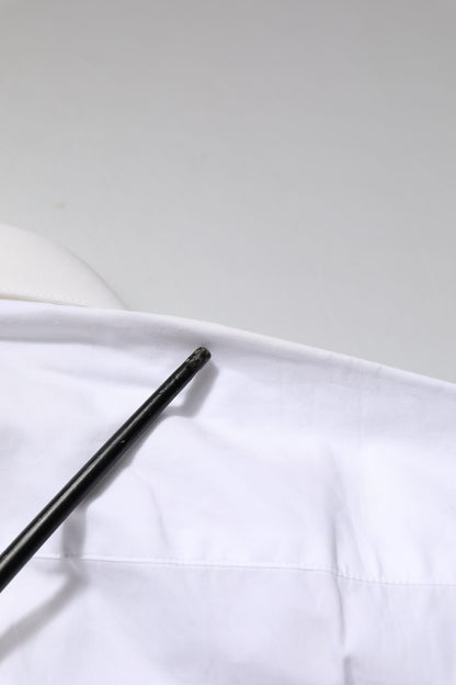 Dolce & Gabbana White GOLD Long Sleeves Dress Formal Shirt