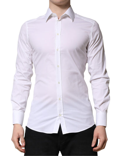 Dolce &amp; Gabbana wit GOUD langmachtig heren overhemd, formeel.