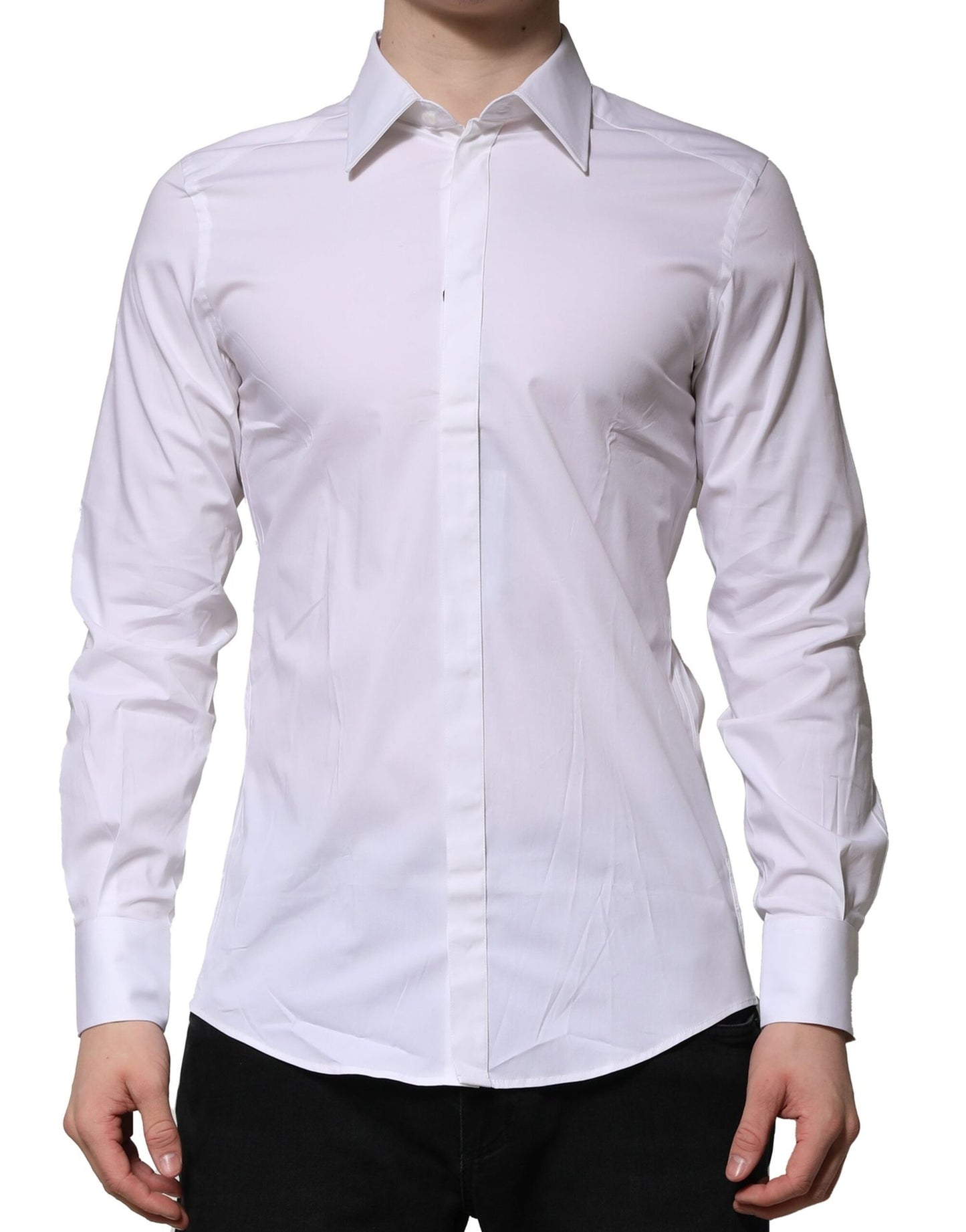 Dolce &amp; Gabbana wit MARTINI overhemd met lange mouwen, formeel.