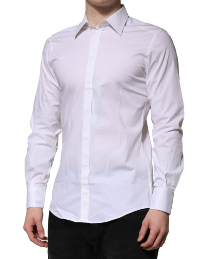Dolce & Gabbana White MARTINI Long Sleeves Dress Formal Shirt